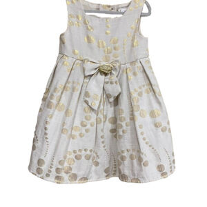Girls Jenny&Me white and gold Sunday dress, 24 month